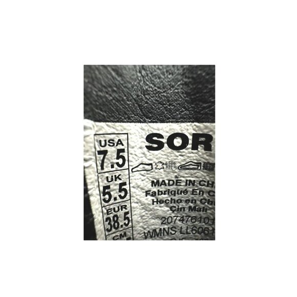 NEW SOREL Leather Brex Heel Chelsea Booties Black/green 825 7s3 - Picture 11 of 14